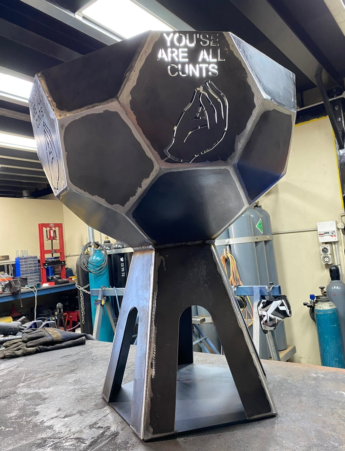Hexagon FirePit (long legs, large bowl)